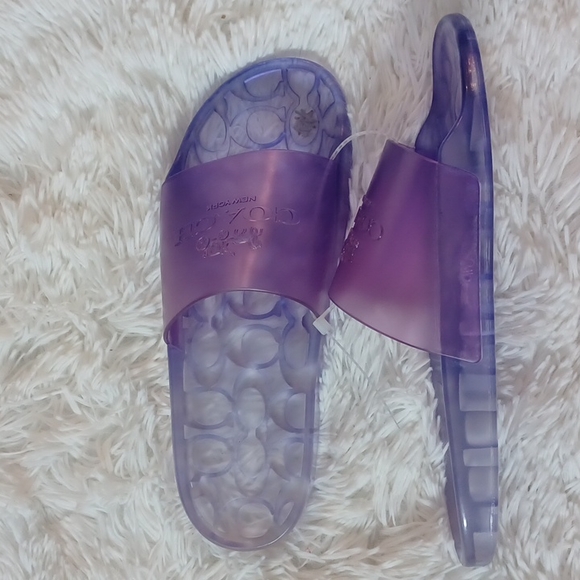 Coach Ulyssa Rubber Water Resistant Jelly Slide Sandals Purple Size 7B - Picture 5 of 9